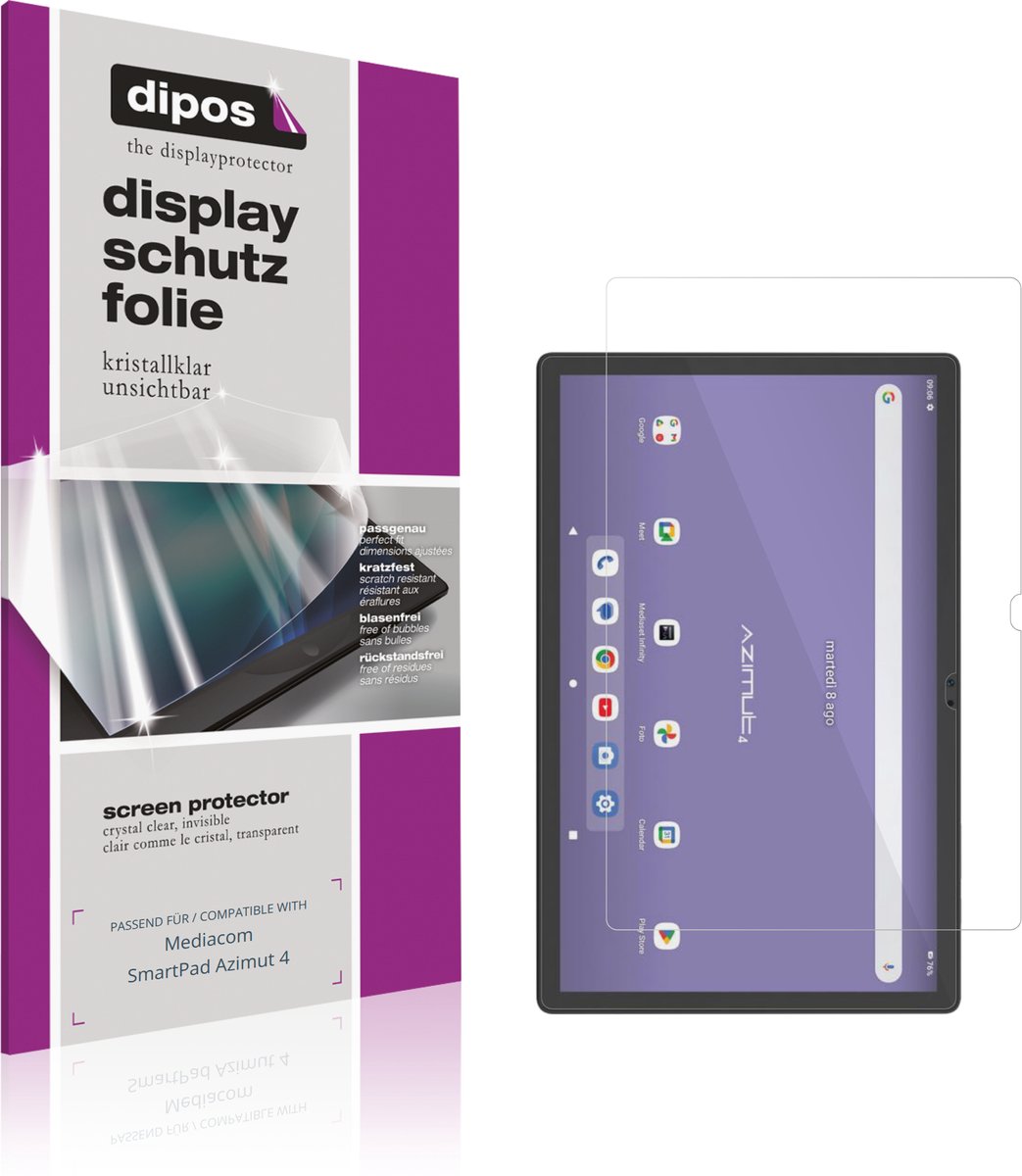 dipos – 2x Beschermfolie geschikt voor Mediacom SmartPad Azimut 4 | Krasbestendige & heldere Screenprotector Ultra-Thin