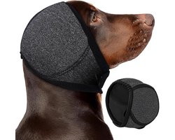 Oorbeschermer Hond - Honden Oorkappen - Hondenhoofdbedekking - Geluidsdemping - Rustgevende Hoofdband - Hondenoorbeschermer - Oorkappen Voor Honden - Maat S - Geschikt Voor Onweersbuien of Lawaaierige Feesten - Grijs