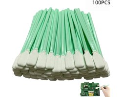 100 stuks - Detailing swabs - vierkant reinigingsstaafje - rechthoekige schuim reinigingsstaafjes - wordt gebruikt voor het reinigen van cameralenzen, printplaten, computers, enz - 120×12mm