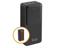 R2B Powerbank 30000 mAh met ingebouwde Oplaadkabels (8 Pins en USB-C) - 6 tot 8 Keer Opladen - Snellader & LED Display - Powerbanks - Oplader - Power Bank