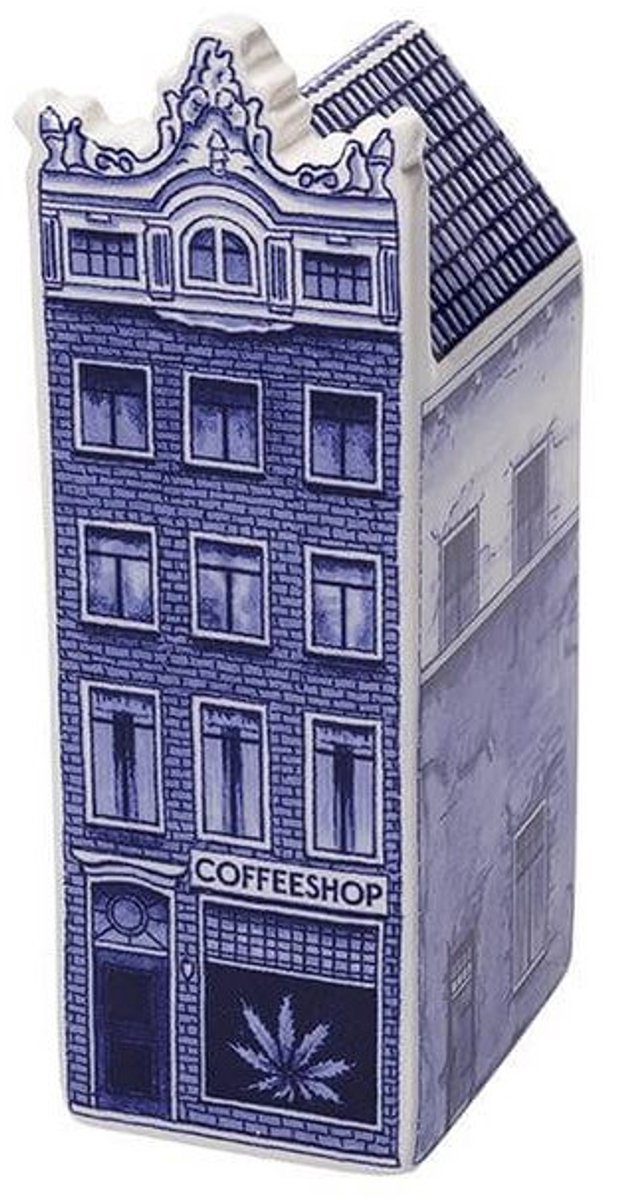 Huis - Coffee Shop - Blauw - 14 cm
