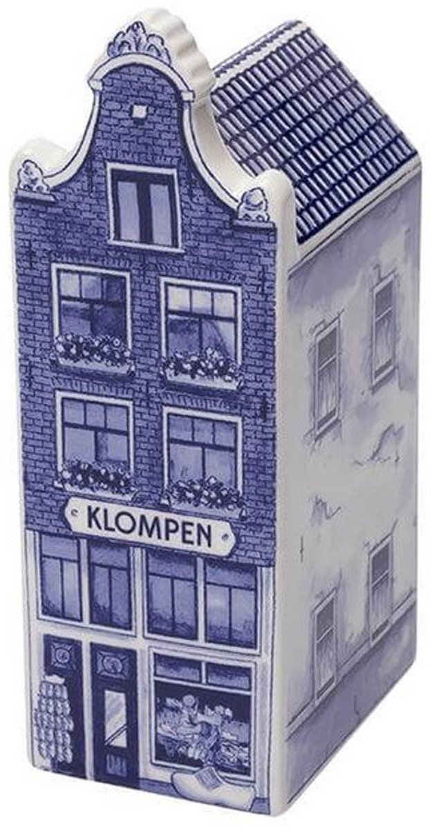 Huis - Klompen - Blauw - Keramiek - 14 cm