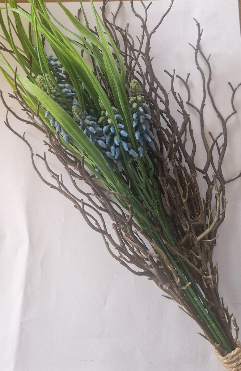 Countryfield Kunst blauw/ paarse druifjes met twijgjes blauw,paars