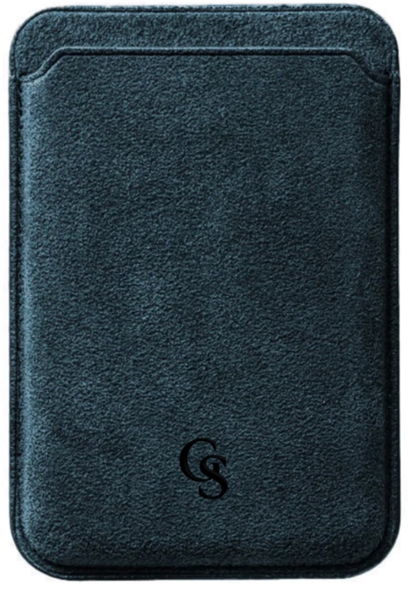 GoldStandard - Alcantara Pasjeshouder - Pasjeshouder - Geschikt voor MagSafe - Alcantara Cardholder - Navy Blue