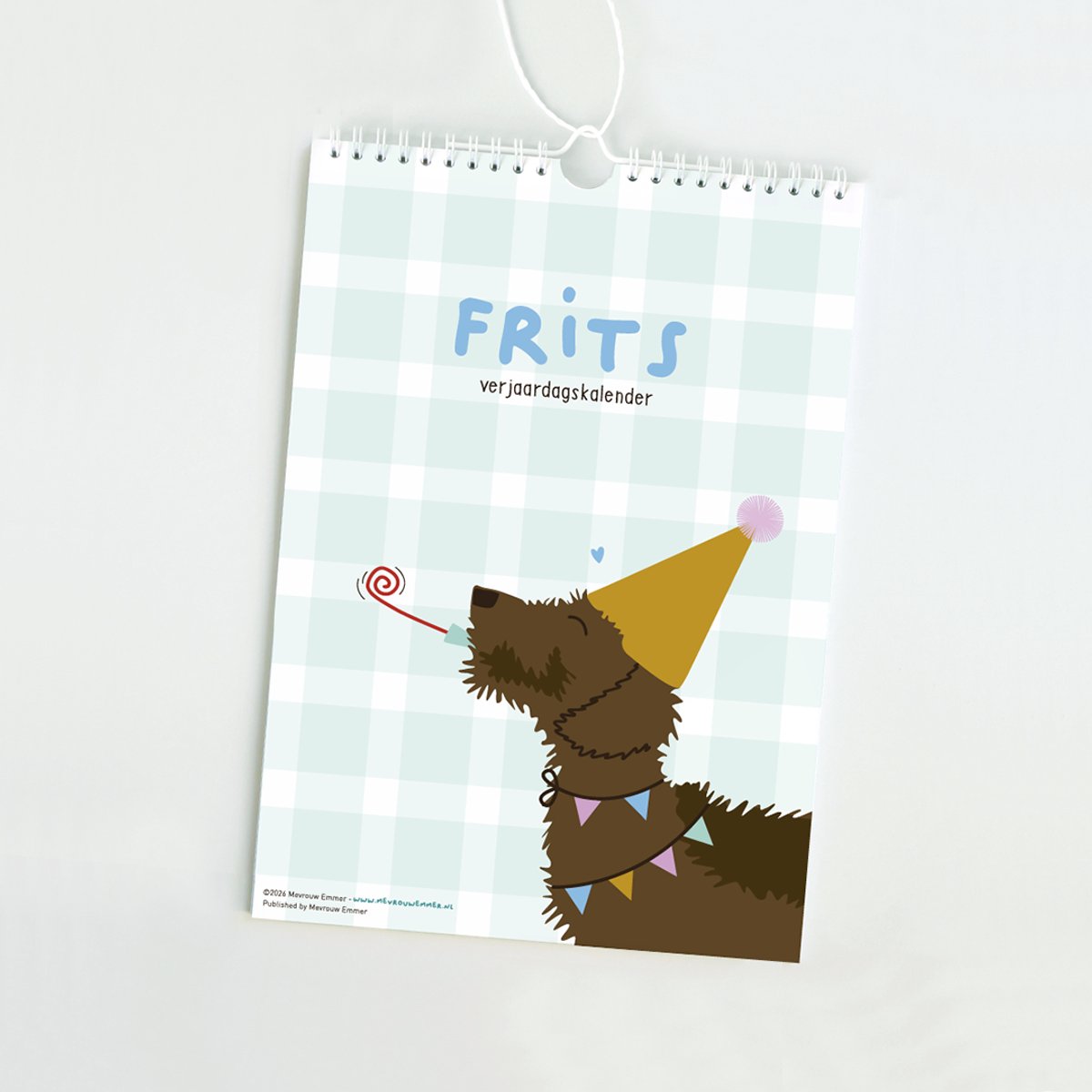 Verjaardagskalender teckel hond - A4 wandkalender - zonder jaartal - 12 illustraties - ophangbaar
