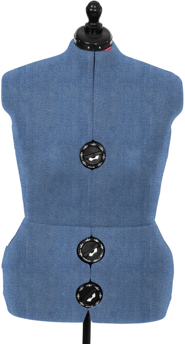 Lewenstein Paspop Nora Dark Denim - Verstelbare Paspop - Pinbaar - Met rokmeter - Traploos verstelbare rug - Maat 52 t/m 58