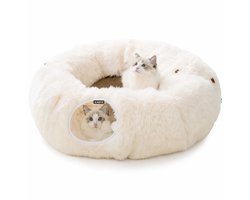 BOTC Kattentunnel met Kattenmand - Speeltunnel Voor Dieren - Tunnel Kat - Kattenhuis - Speeltunnel kat - Beige