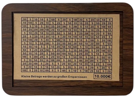 Spaarpot volwassenen - Spaarpot - Sparen met een doel - Van hout - Tot €10000 - Jongen & Meisje - Must have voor grote spaarders!