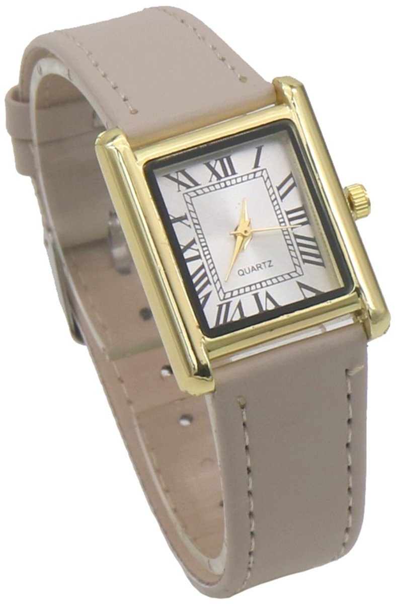 Horloge - quartz - PU band - beige
