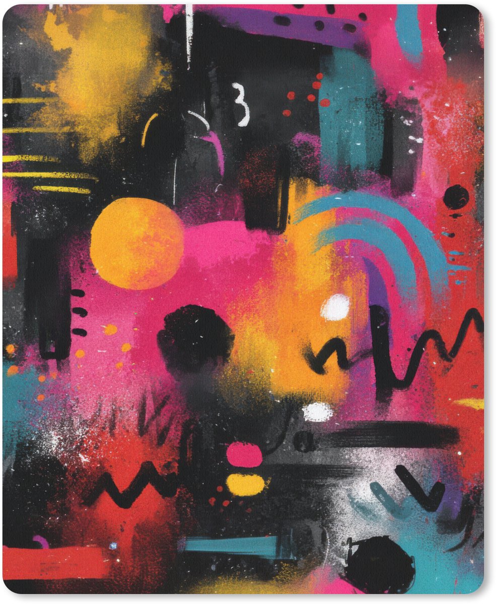 Muismat 19x23 cm - Mousepad Kleurvlakken - Vormen - Kleurrijk - Abstract - Muismatten