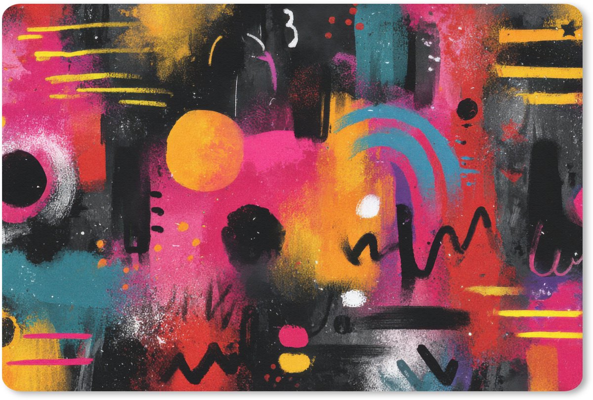 Muismat 27x18 cm - Mousepad Kleurvlakken - Vormen - Kleurrijk - Abstract - Muismatten