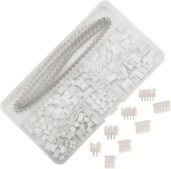 550pcs JST connector kit met 2.54mm JST-XH 2/3/4/5 pin male/female ...