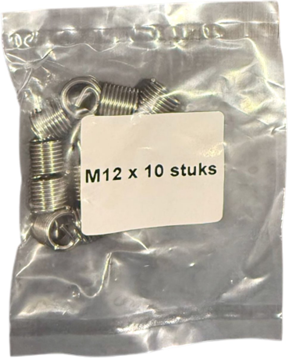 Helicoil set M12 x 1.75 - 1.5D per set 10st | Schroefdraad reparatieset M12 | Draadinsert set M12 x 1.75 | Draadreparatie M12 set | Helicoil M12 draadbus set | Draad reparatie M12 10 stuks | Germat helicoil set M12