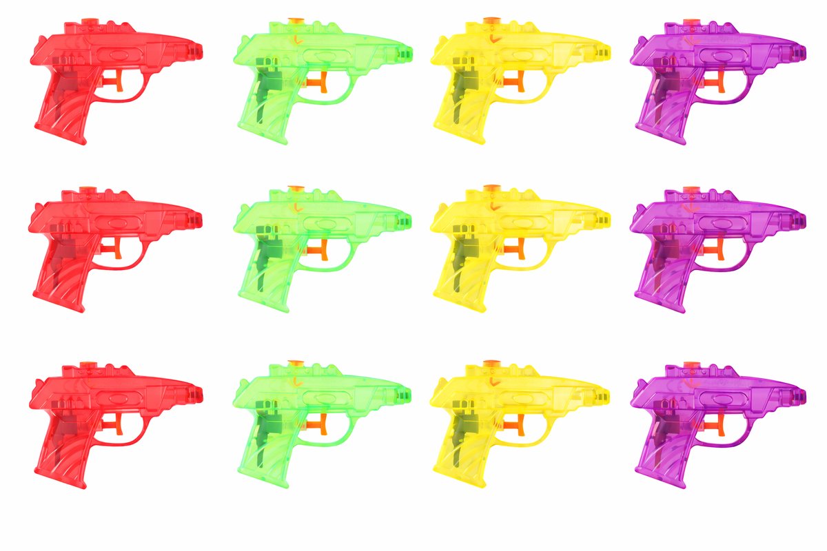 EDDY TOYS Waterpistool - 12 stuks - 11,5 cm – Klein en Licht Waterpistool – Ideaal voor Zomer, Tuin en Zwembad – Makkelijk te Vullen en Vast te Houden