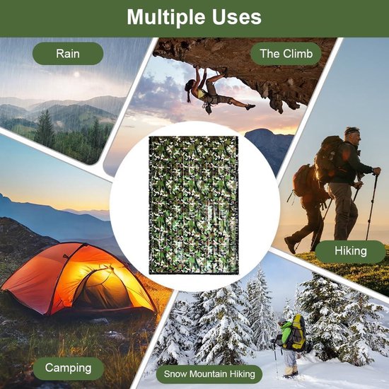 Survival-slaapzak en bivakzak set voor noodsituaties, waterdicht en ultralicht, hitte- en koude bescherming voor outdoor activiteiten — afbeelding 3