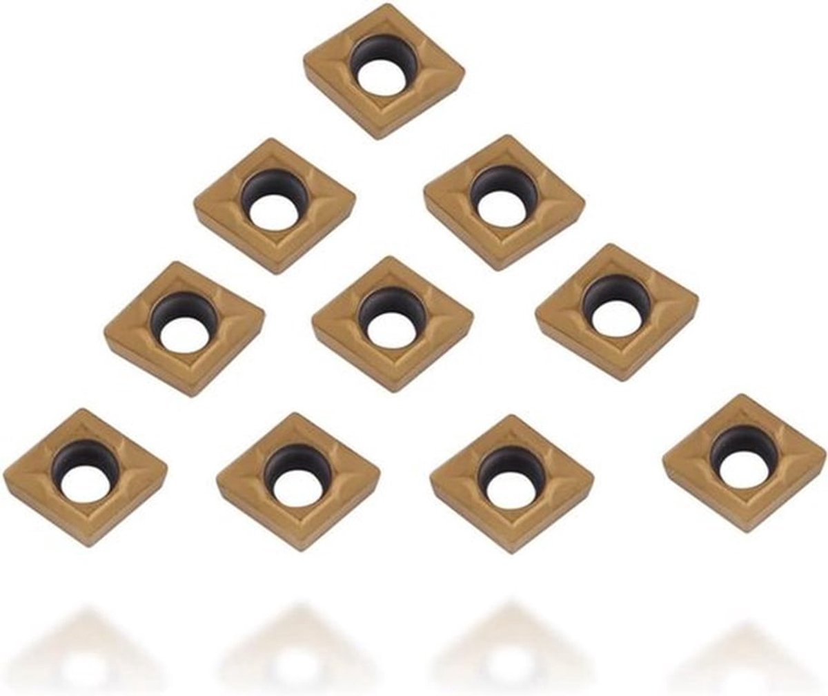 Metalen Draaibank Snijgereedschappen 10-delige Set met Carbide-wisselplaten voor CNC Draaibank - Houderinzetstuk Vervanging met Doos