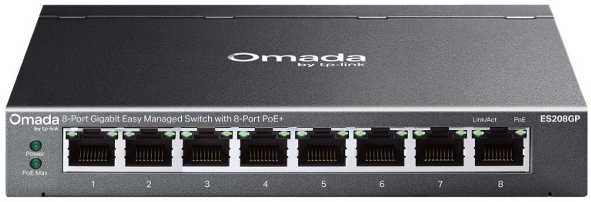 Omada - Switch, 8-Port, 8x PoE+ - Switch ES208GP