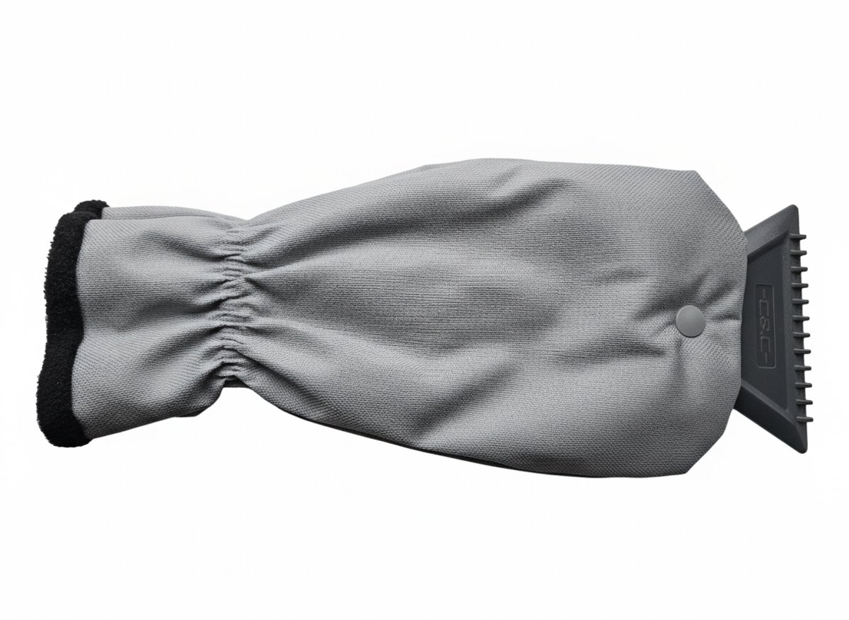 IJskrabber met handschoen - IJskrabber - Grijs - Bescherming tegen kou - Waterafstotend - Ergonomisch en Warm - Luxe ijskrabber met gevoerde handschoen