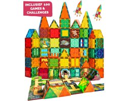 By Baboo® - Magnetic Tiles & Toppers - 100 Stuks - Magnetisch Speelgoed - Tegels & Toppers - Magna Creatief Cadeau Jongens Meisjes - Educatief Mind Montessori Kinderspeelgoed 3 Jaar, 4 jaar, 5 jaar, 6 jaar, 7 jaar, 8 jaar - Kerst Cadeautjes