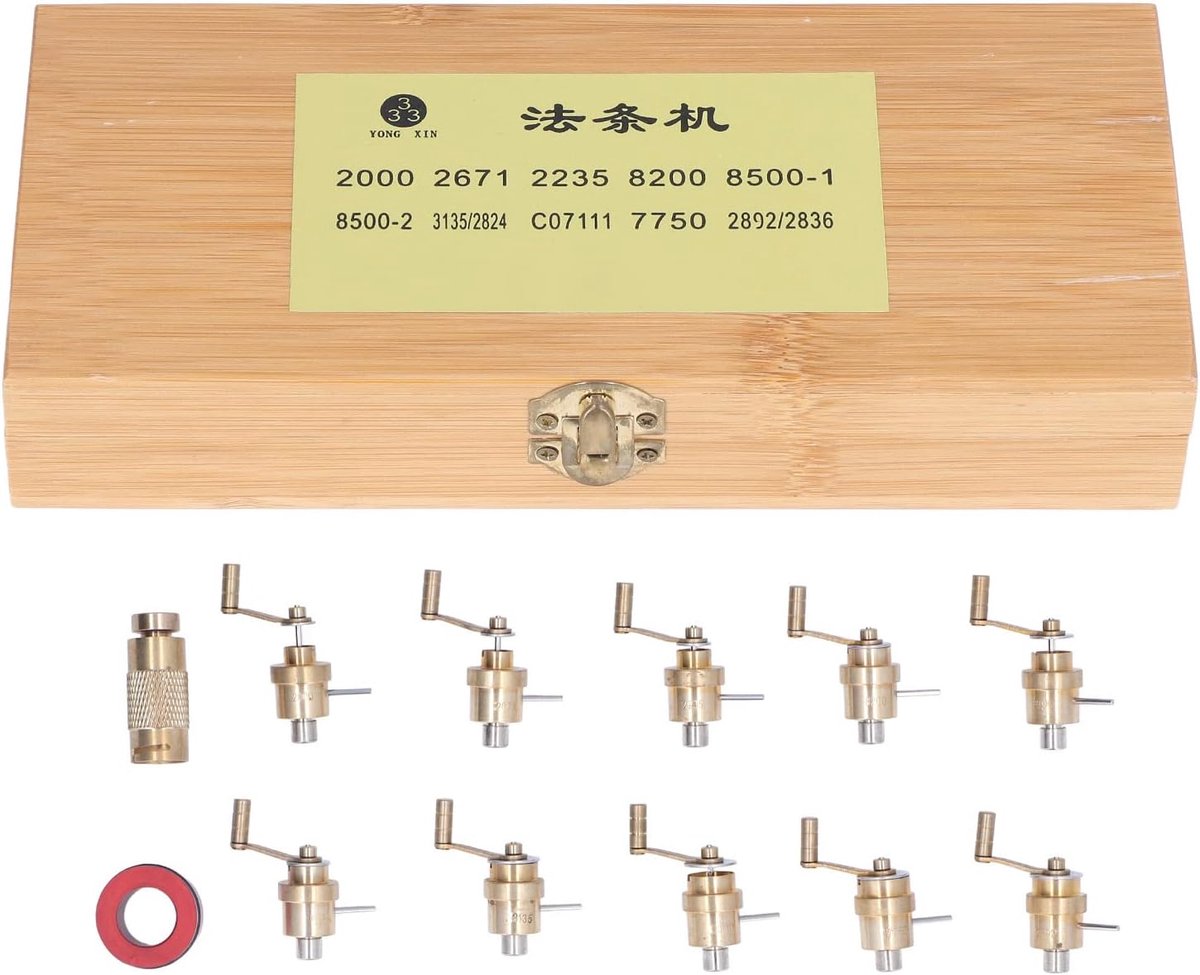 Mainspring Winder Set - Watch Repair Kit - 12 Piece Universal - Mainspring Winder - Maintenance Tool - Aluminium Alloy - Brass - Casual