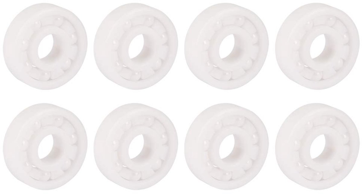 8 Pack 608-2RS Ball Bearing - Voor Skateboards - Inline Skates - Scooters - Roller Skates - Long Boards (Wit)