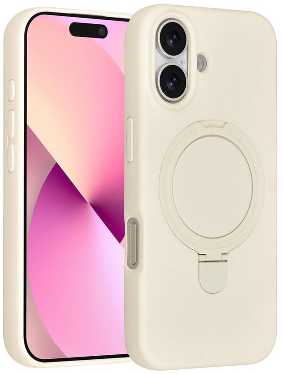 TUNIQ Backcover hoesje - iPhone 17 - Antique Wit - Magsafe met Ring Stand