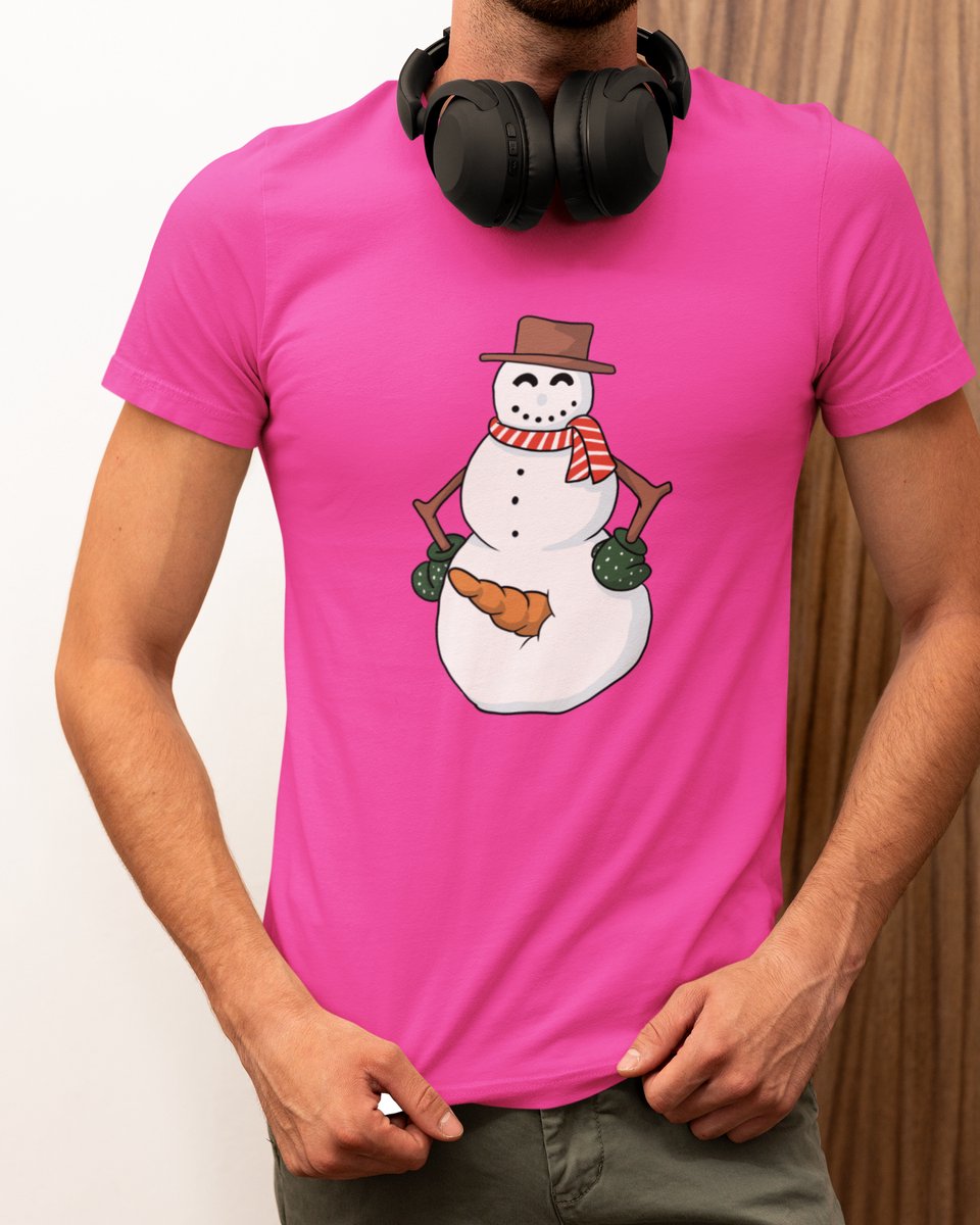 Funny Snowman Kerst - Kerst T-shirt Roze - Grappig T-shirt - Maat S - Kerst Cadeau Mannen - Limited Edition