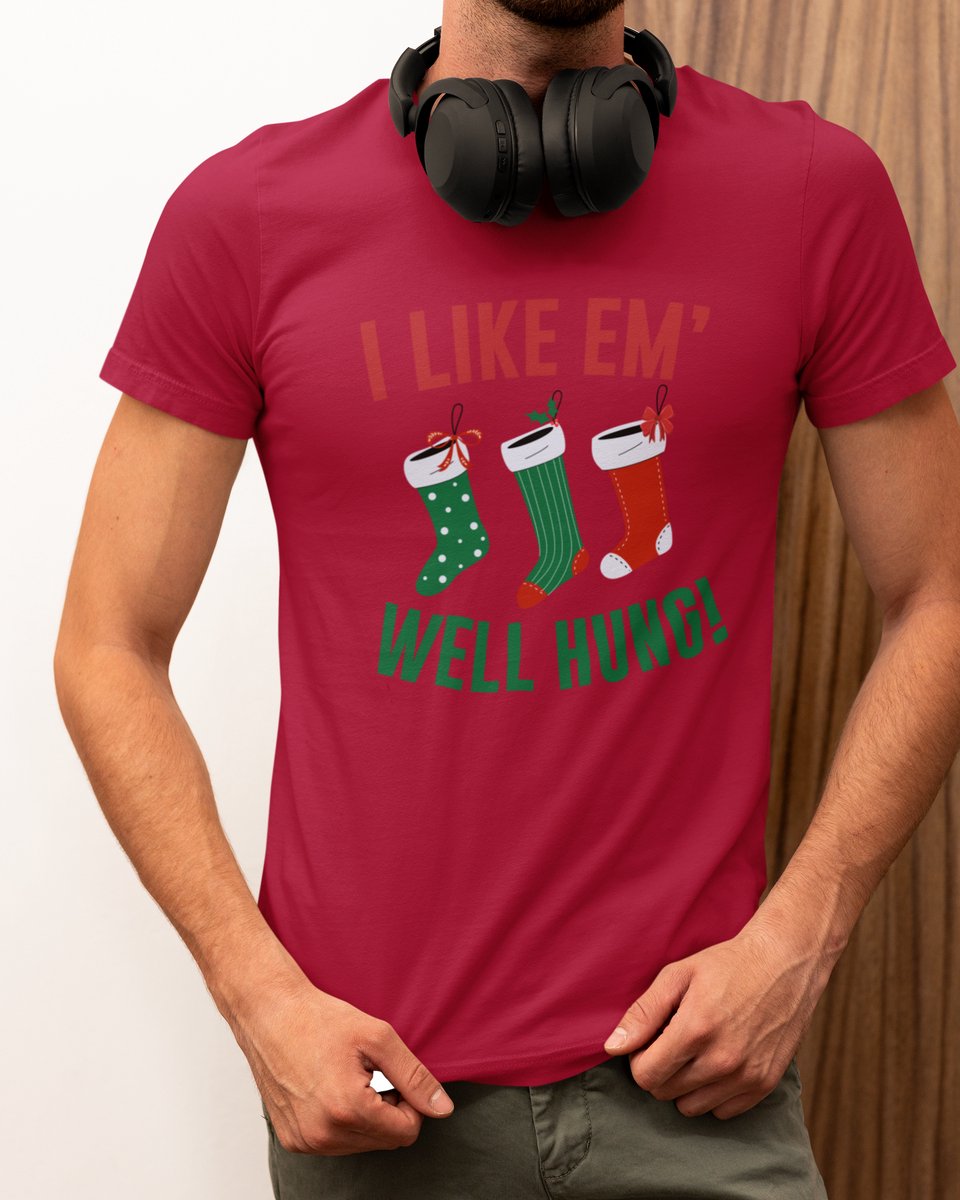 Well Hung Kerst - Kerst T-shirt Rood - Grappig T-shirt - Maat L - Kerst Cadeau Mannen - Limited Edition