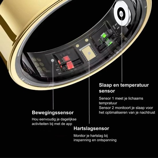 SF Products Smart Ring - Smart Ring Heren - Smart Ring Dames - Maat 10 - Inclusief Oplaadcase - Waterdicht van SF Products — afbeelding 4