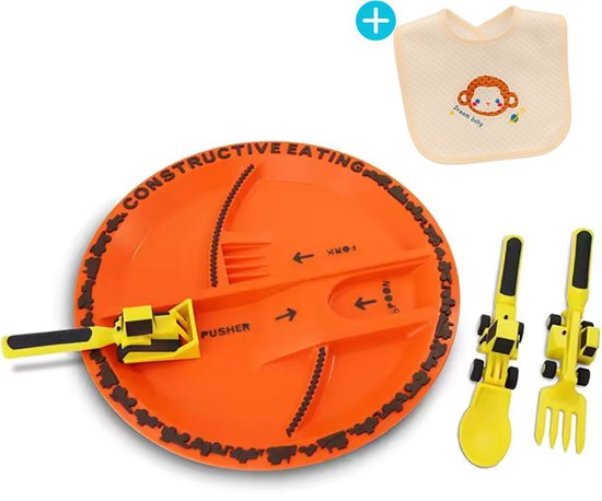 Luumuu® Play Vehicle Couverts pour enfants - Ensemble de couverts pour enfants - Couverts Kinder - Couverts Bébé - Vaisselle Bébé - Assiette Bébé