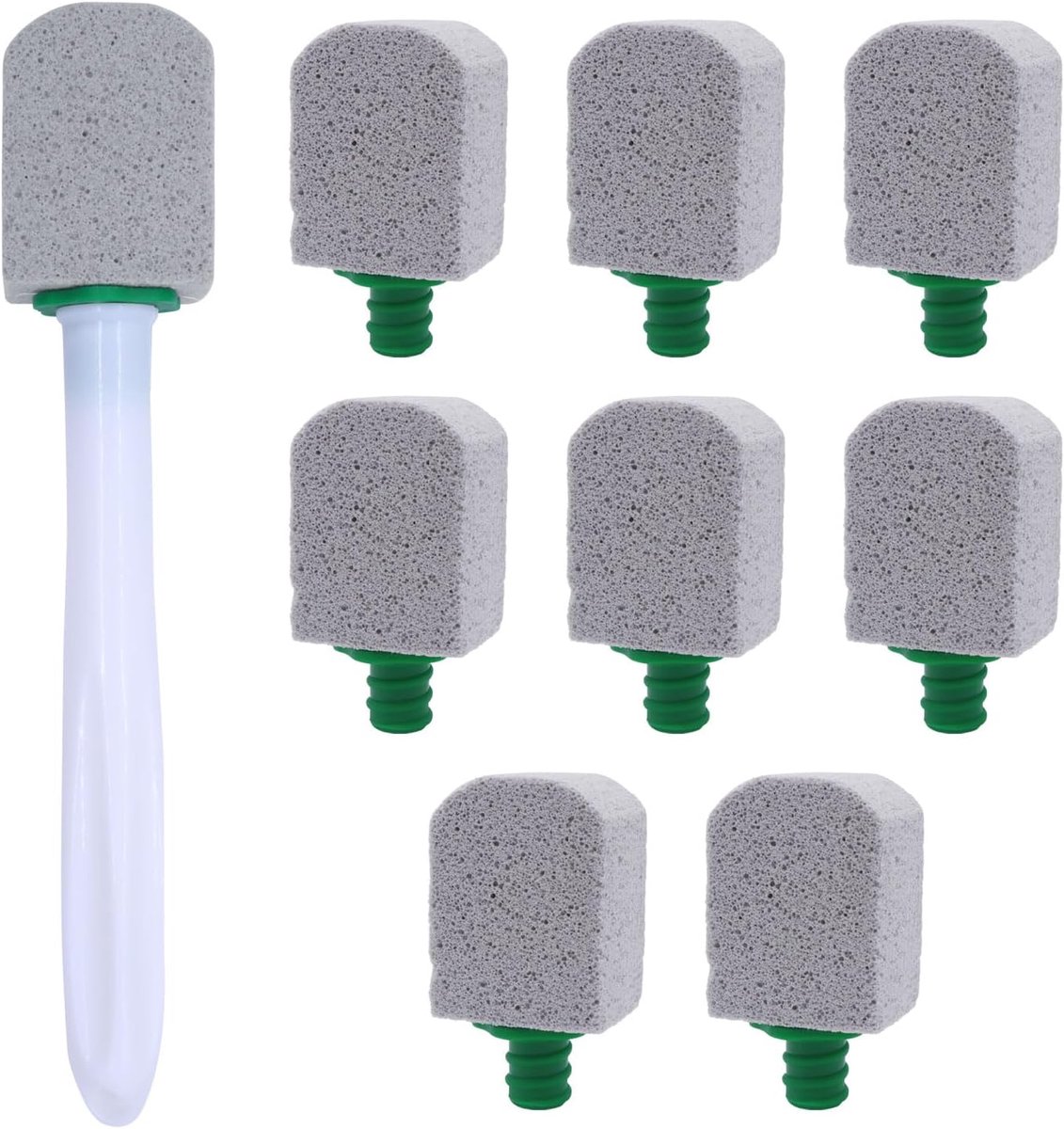 8pcs Reusable Toilet Pumice Stones - Decontamination Cleaning Blocks met 1 Handvat - Geschikt voor Toiletten, Wasbakken en Muren