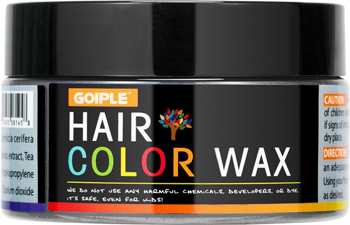 AtrustTeam – Kleur Haar Wax- Haarwax-HaircolorWax – Direct natuurlijke haarkleur, Natuurlijke ingrediënten Wasbaar-Feest wax –Tijdelijke Haarkleur-Carnaval- Moderne look- Haarcrème-Natuurlijke product -Waterbasis –Kleur:licht grijs -Nieuw 2020