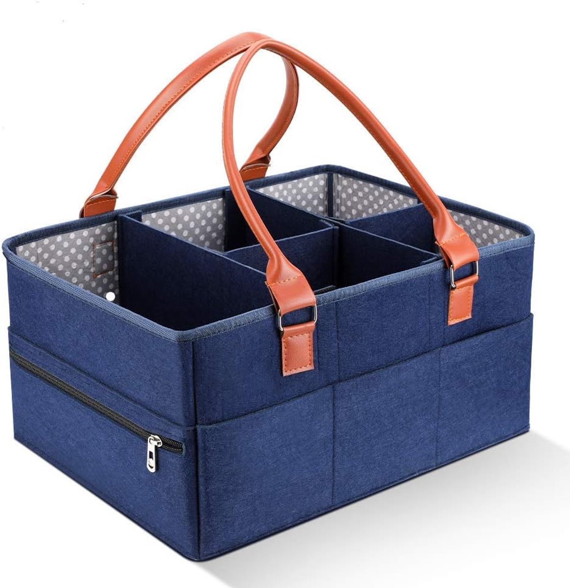 Nappy Caddy Organiser - Portable Changing Table - Nappy Storage Basket - Car Travel Storage - Nappies Storage Box met Interchangeable Compartments