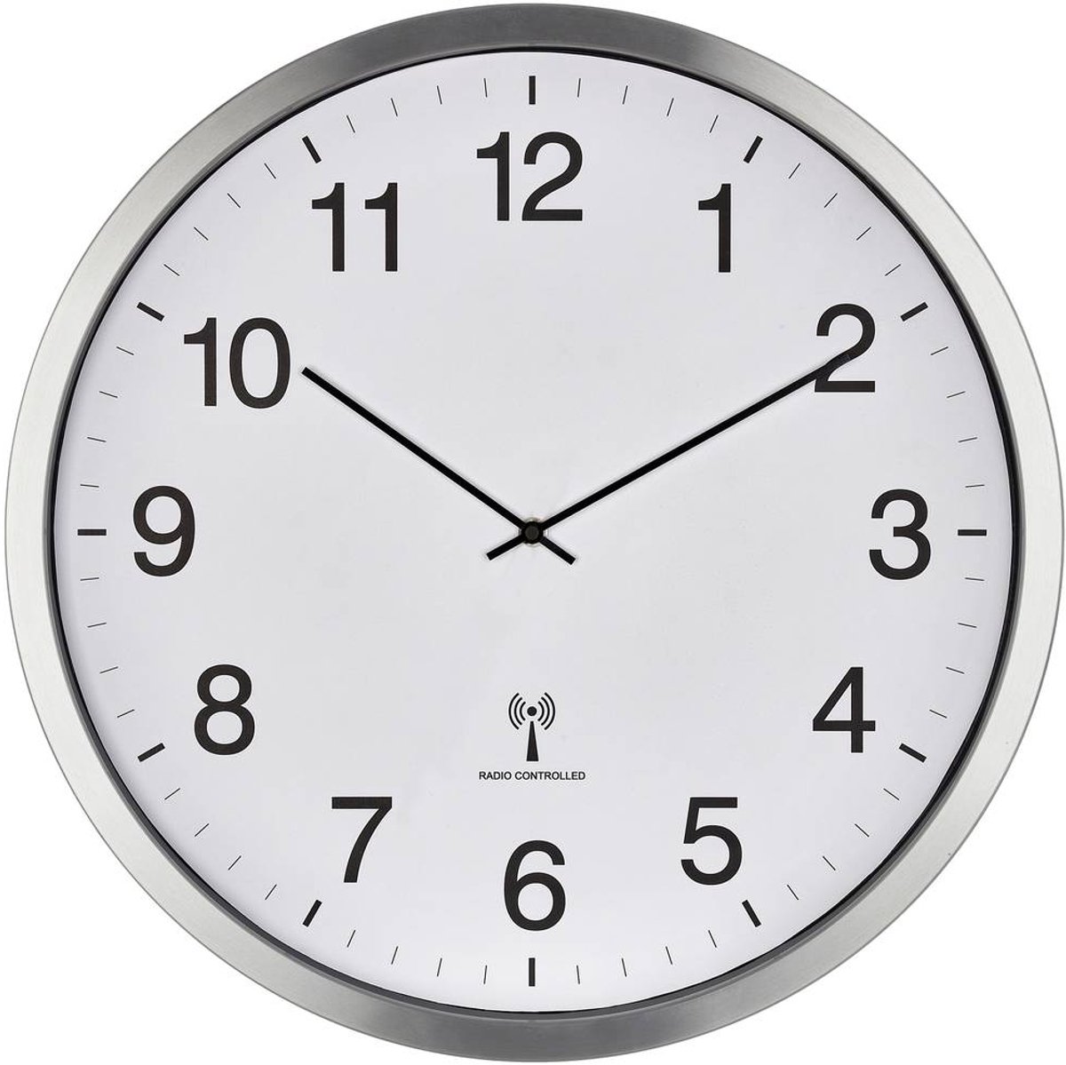 TFA Dostmann 60.3548.02 Wandklok Zendergestuurd 508 mm x 65 mm Wit, Zilver Groot display