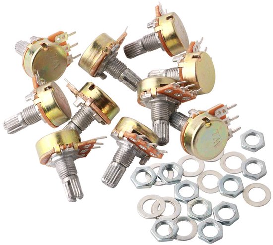 10 Stuks 5K Lineaire Potentiometer – 3-Terminal, Roterend, Met Gele Knoppen, WH148, Geschikt Voor Audio-apparatuur & Versterkers 4 miniatura
