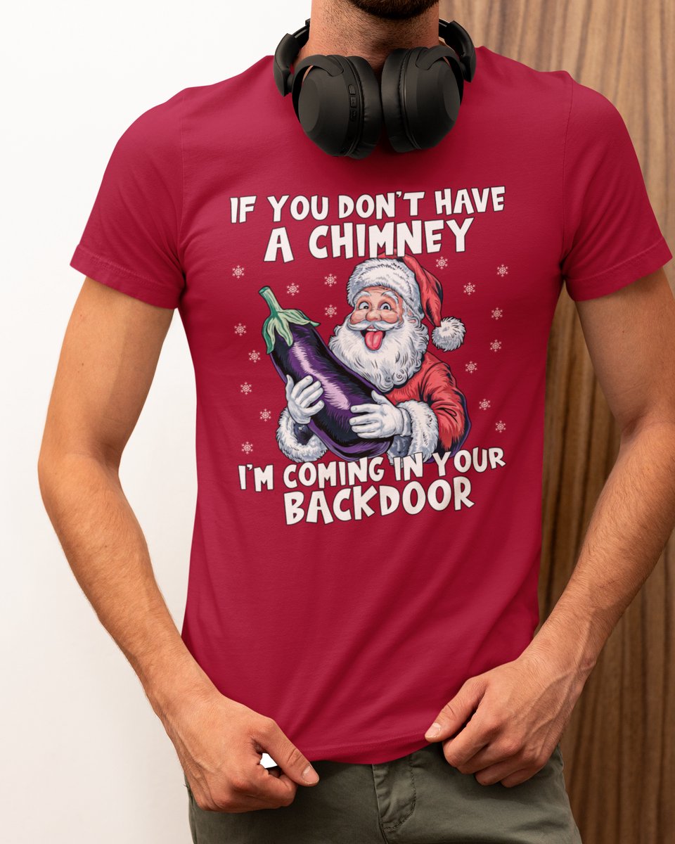 Coming in your Backdoor Kerst - Kerst T-shirt Rood - Grappig T-shirt - Maat L - Kerst Cadeau Mannen - Limited Edition
