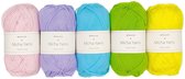 Rainbow Pastel (Rose - Blauw - Lilas - Jaune - Vert)