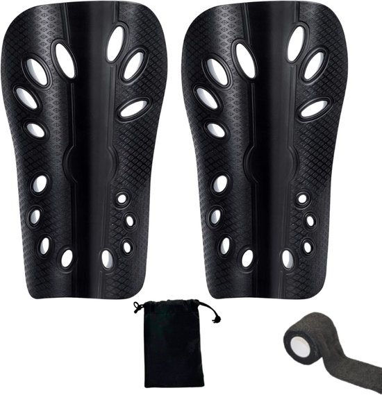 AthloCore® Scheenbeschermers Voetbal - Mini Shinpads - Scheenlappen Pads - Kleine Beschermer - Kinder Kids Junior - Inclusief Enkeltape en Draagtasje