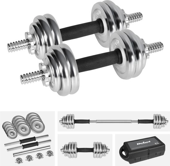 DH FitLife Halterset, verstelbare korte halters, 2,5 tot 25 kg
