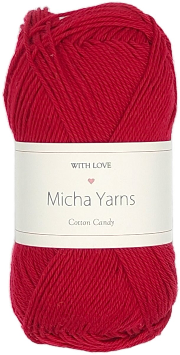 Micha Yarns - 100% katoen haakgaren - 5 bollen haakkatoen - 5 x 50gram - 170meter per bol - Donker Rood (008)