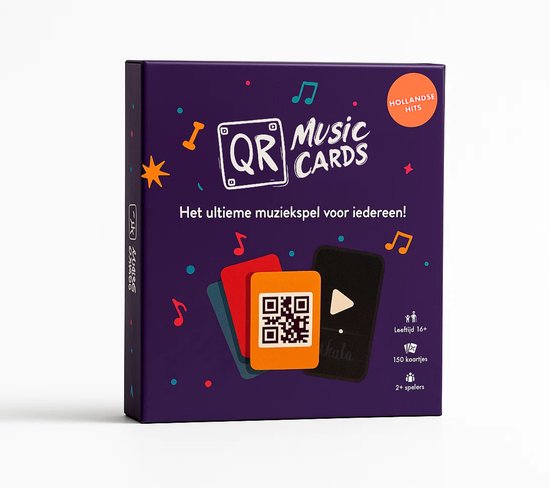 QR Music Cards - Hollandse Hits editie - 150 kaartjes - Inclusief gratis app - Muziekspel - Kaartspel - Partyspel