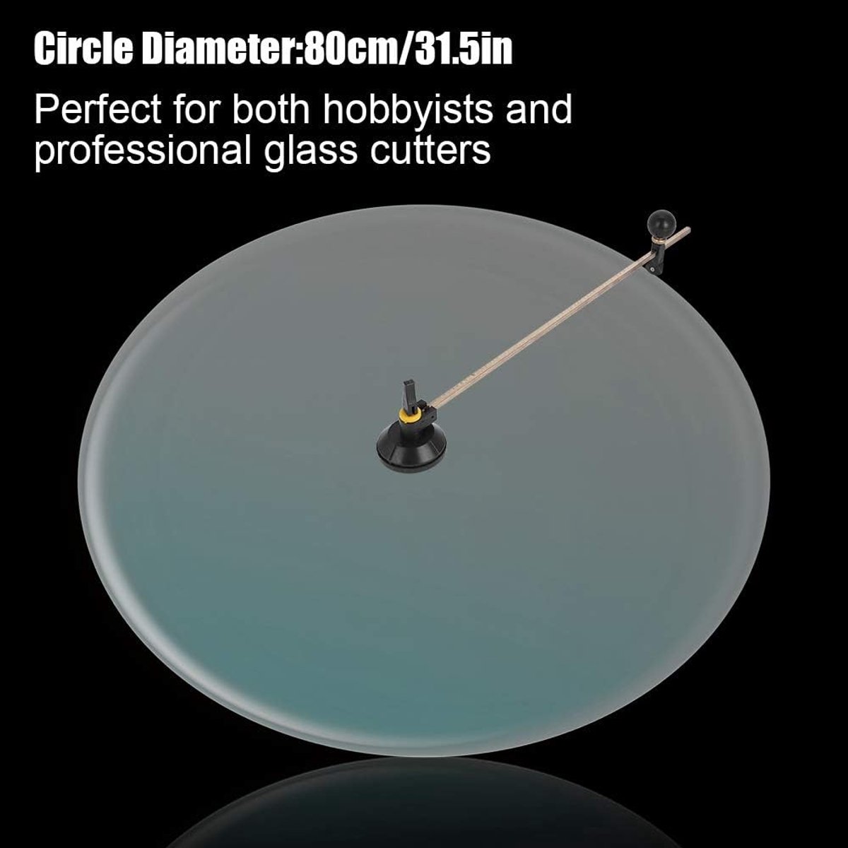 Allecto - Glascirkel cirkelsnijder - Kompassentype - Zuignapsnijder - Glaskompassensnijder - Cirkelglassnijder - Glassnijder voor glaskeramische tegels (80 cm) - Geschikt voor - Kleur of model