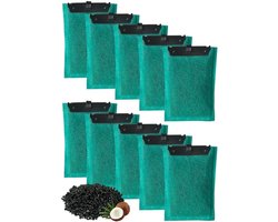 10 x Filterwatten aquarium - Geschikt voor ReptoFilter Medium Filter -met actieve kool en zeoliet