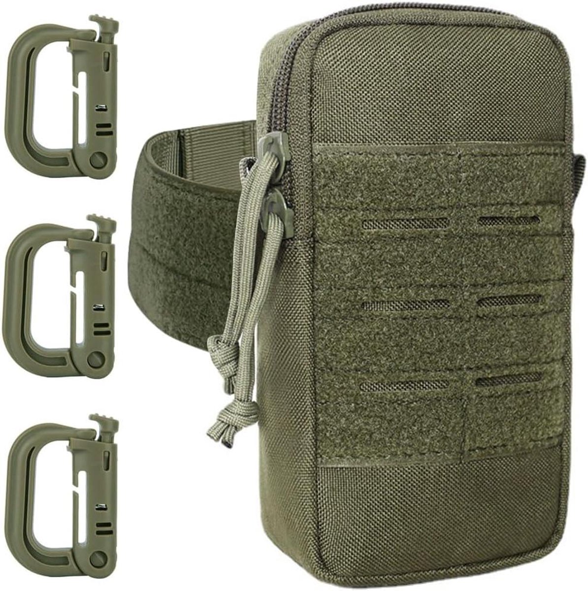 CSGoods - Tactische heuptas voor outdoor activiteiten - EDC Utility Pack met extra zakken - Camouflage groen