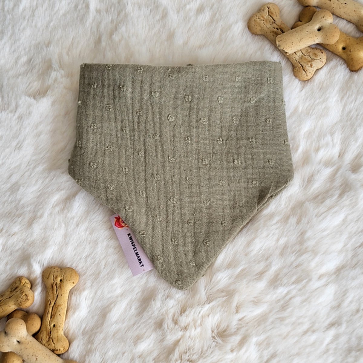 Kwispelmarkt - Honden bandana - Honden sjaal - Groene Bolletjes