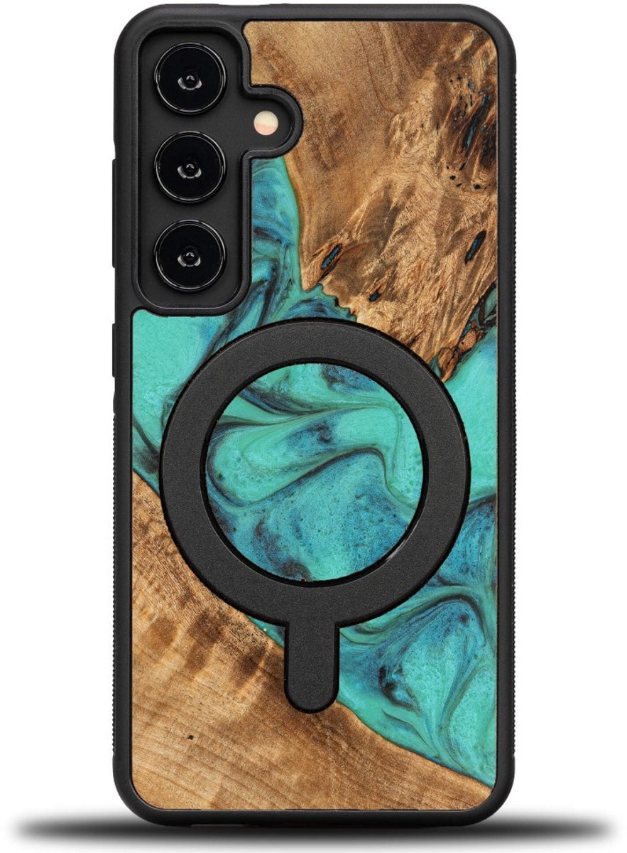 Bewood – Unique hoes – voor Samsung Galaxy S25 – Turquoise – Met MagSafe