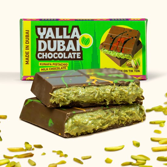 MADE IN DUBAI - Yalla Dubai Chocolate - Viral Dubai Chocolade Reep - Pistache Kunafa Melkchocolade - 180 gram