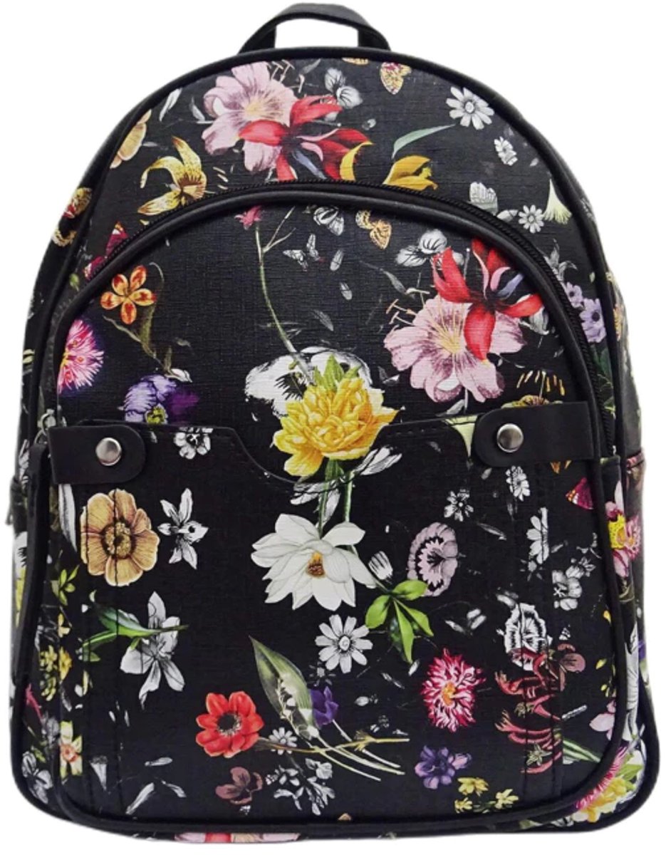Rugzak met bloemenprint 25 x 10x 32 cm.