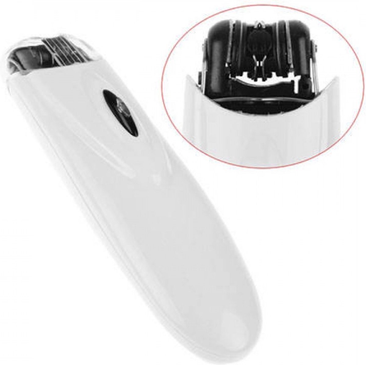 Borvat® Precisie Ontharingstrimmer – Gezichtsepilator en Bikinilijn Trimmer – Batterijgevoed – Compact en Pijnloos – Wit