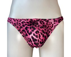 LekkerStout Heren Luipaard String - Roze/Zwart - Sexy Herenondergoed | L | ( LS190 )
